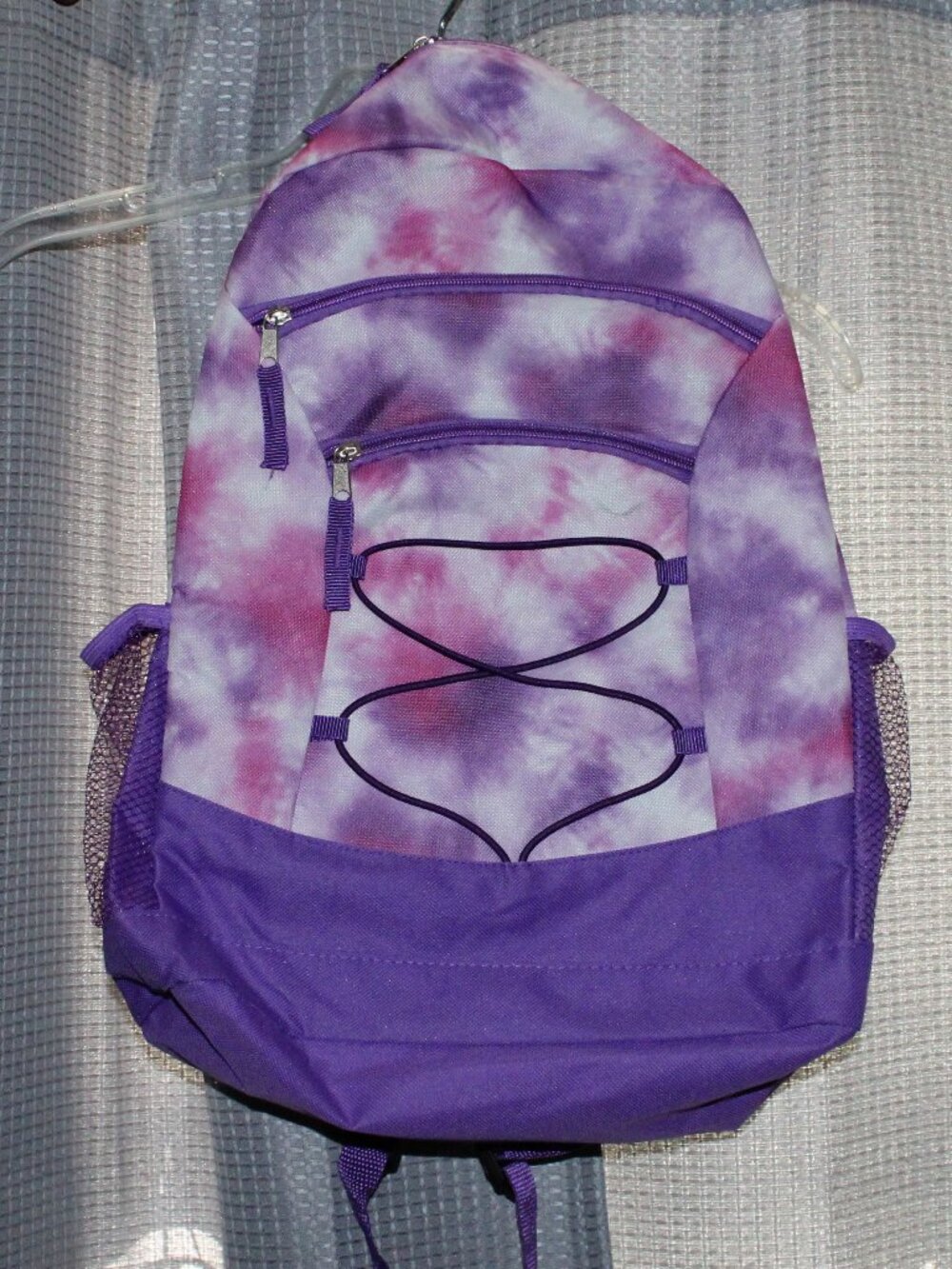 NWT Moda West 17- Inch Bungee Backpack Purple & Pink Tie-Dye